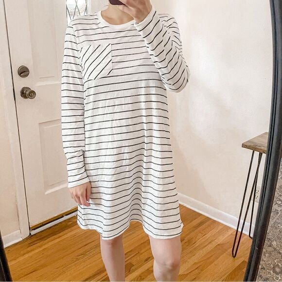ATM Cotton Stripe T-Shirt Dress Sparkle M - Picture 1 of 8